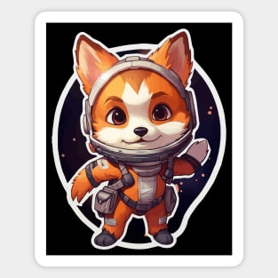 Red Fox Astronaut Magnet